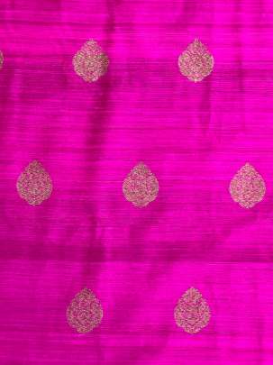 Jute Silk Banarasi Hot PInk/ Pure Banarasi fabrics