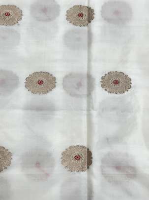 Katan silk with minakari zari work - White ( Dyeable ) Katan Silk Fabrics