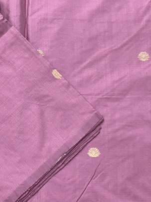 Katan silk with zari butti fabric - Onion Pink/ Katan Silk Fabrics