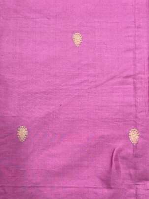 Katan silk with zari butti work fabric - Pink/ Katan Silk Fabrics