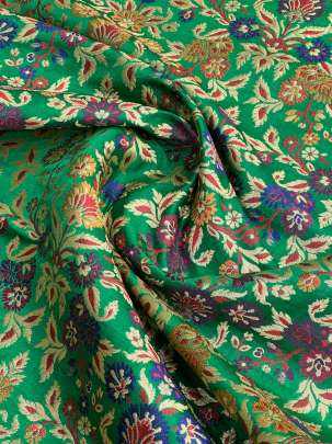  Kinkhab Green/ Pure Banarasi fabrics