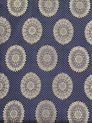  Kinkhab Navy Blue/ Pure Banarasi fabrics