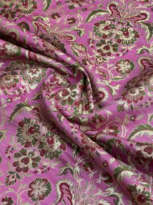  Kinkhab Pink/ Pure Banarasi fabrics