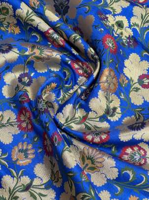  Kinkhab Royal Blue/ Pure Banarasi fabrics