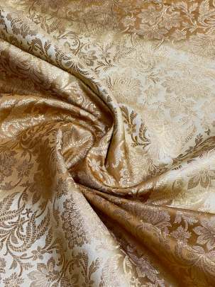  Kinkhab Shading Cream & Brown/ Pure Banarasi fabrics