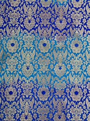  Kinkhab Shading Royal Blue & Sky Blue/ Pure Banarasi fabrics