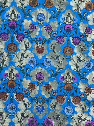  Kinkhab Sky Blue/ Pure Banarasi fabrics