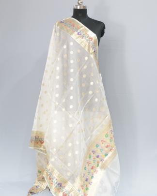 Kota silk with paithani border duppata/ Banarasi Duppatas 