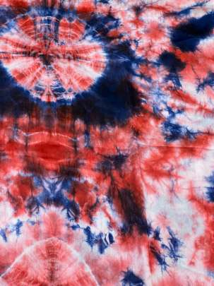 Masline tie dye fabric - Red & Blue/ 