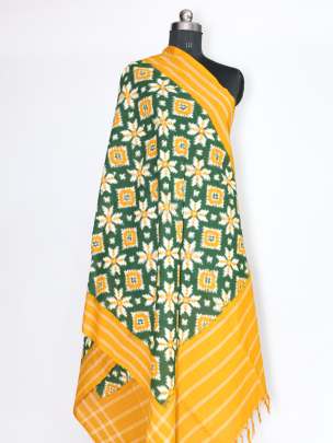 Mercerised cotton ikkat duppata/ Duppatas & Stoles