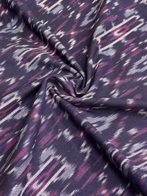 Mercerized Cotton Ikkat Deep Navy Blue/ Last 2.45 Mtr/ 