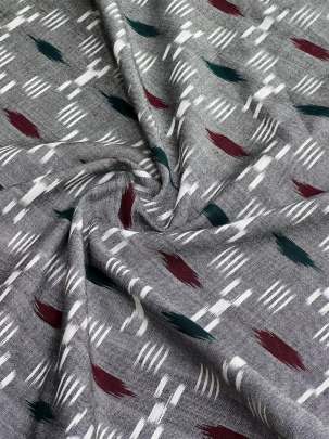 Mercerized Cotton Ikkat Grey/ Ikkat cotton 