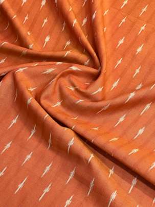 Mercerized Cotton Ikkat Orange Peach/