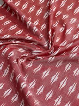 Mercerized Cotton Ikkat Reddish Peach/ 