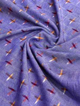 Mercerized Cotton Ikkat Violet Blue/ 