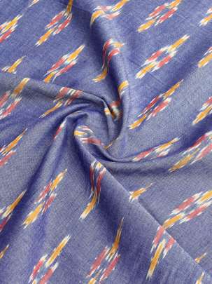 Mercerized Cotton Ikkat Violet Blue/ Ikkat cotton 