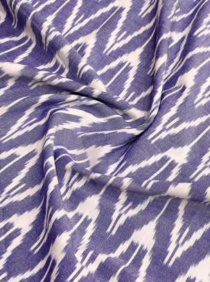 Mercerized Cotton Ikkat Violet Blue/