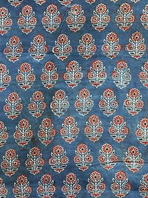 Modal Cotton Ajrakh Handblocked Print Indigo Blue/ 