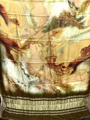 Modal Silk Digital Print Duppata With Lagdi Patta Golden Yellow/ Printed duppatas