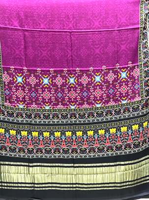 Modal Silk Digital Print Duppata With Lagdi Patta Magenta/ Printed duppatas