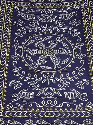 Modal Silk Digital Print Duppata With Lagdi Patta Navy Blue/ Printed duppatas