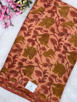 Modal handblocked print/ Traditional silk prints 