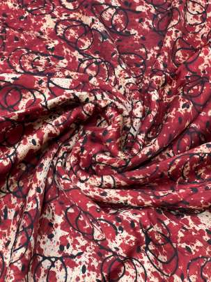 Modal silk handblocked ajrakh print - Maroon/