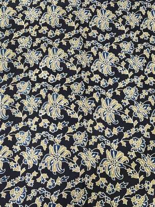 Modal silk handblocked ajrakh print - Black/ Traditional silk prints 