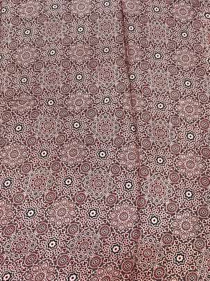 Modal silk handblocked ajrakh print - Brown/ Traditional silk prints 