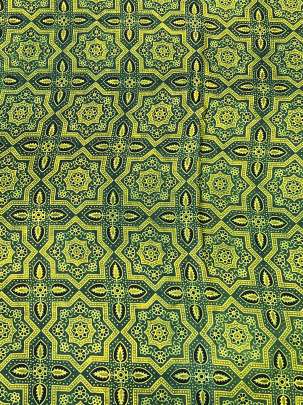 Modal silk handblocked ajrakh print - Green/ Traditional silk prints 