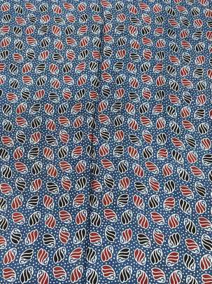 Modal silk handblocked ajrakh print - Blue/ Traditional silk prints 