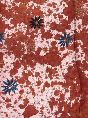 Modal silk handblocked ajrakh print - Rust/ Traditional silk prints 