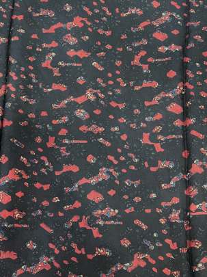 Modal silk handblocked ajrakh print - Black/ Traditional silk prints 