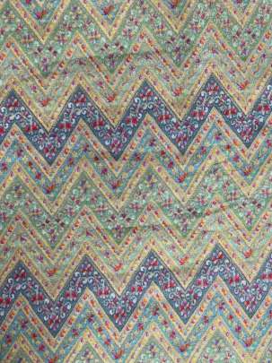 Munga Silk Multi-Colour Zig-Zag With Banarasi Work/ Pure Banarasi fabrics