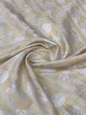 Munga Silk With Golden & SIlver Banarasi Work( Dyeable )/ Banarasi dyeable fabrics