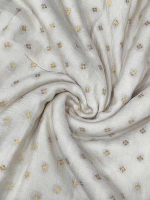 Munga Silk With Golden & Silver Banarasi Butti ( Dyeable )/ Munga Silk Fabrics