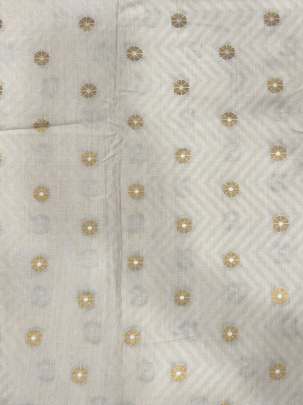 Munga Silk With Golden & Silver Banarasi Butti ( Dyeable )/ Munga Silk Fabrics