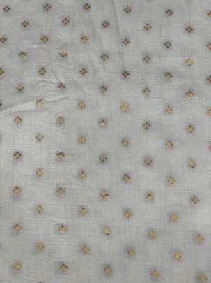 Munga Silk With Golden & Silver Banarasi Butti ( Dyeable )/ Munga Silk Fabrics