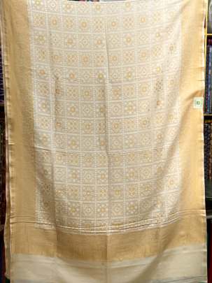 Munga silk duppata with fine golden & silver banarasi work ( Dyeable )/ Banarasi Duppatas 