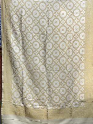 Munga silk duppata with fine golden & silver banarasi work ( Dyeable )/ Banarasi Duppatas 