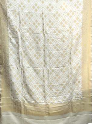 Munga silk duppata with fine golden & silver banarasi work ( Dyeable )/ Banarasi Duppatas 