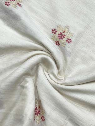 Munga silk minakari zari butta fabric - Natural ( Dyeable ) Munga Silk Fabrics