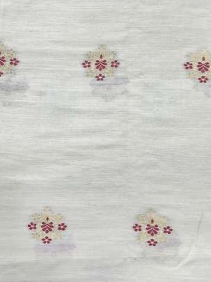 Munga silk minakari zari butta fabric - Natural ( Dyeable ) Munga Silk Fabrics