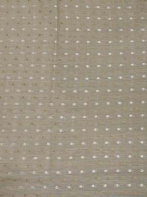 Munga silk with golden silver polka dots - Natural ( Dyeable ) Munga Silk Fabrics