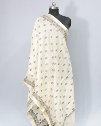 Munga tassar with embroidery work duppata/ 