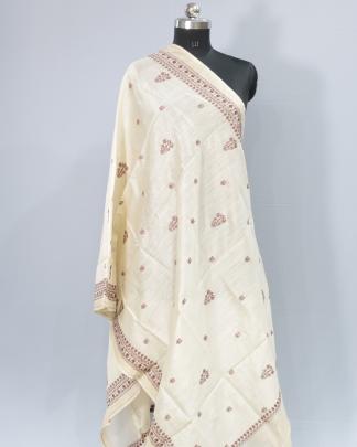 Munga tassar with embroidery work duppata/