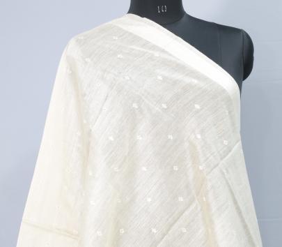 Munga tassar with embroidery work duppata/ Work Duppatas