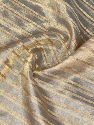 Organza Tissue With Golden Banarasi Work ( Dyeable )/ Pure Banarasi fabrics