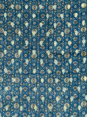 Printed Chiniya Silk With Banarasi Butti Peacock Blue/ Pure Banarasi fabrics