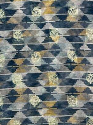 Printed Chiniya Silk With Banarasi Butti Grey/ Pure Banarasi fabrics